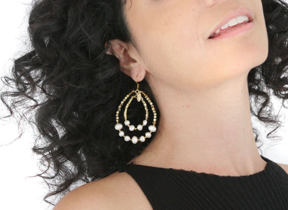 #earring #perle #white