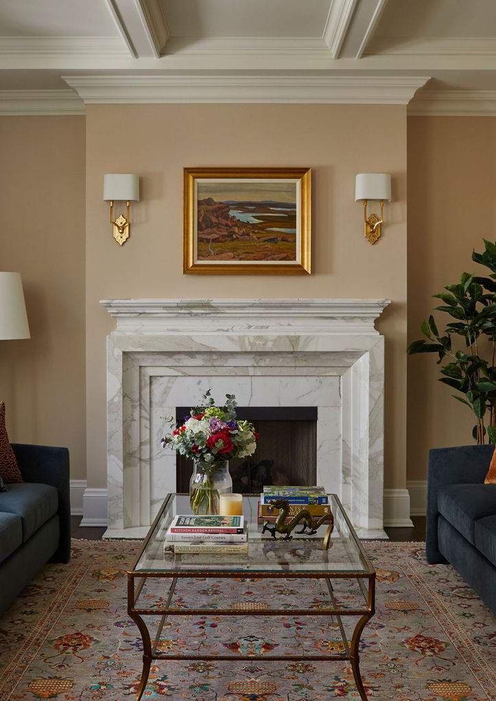 Traditional formal living room with custom furnishings in Lawrence Park Toronto