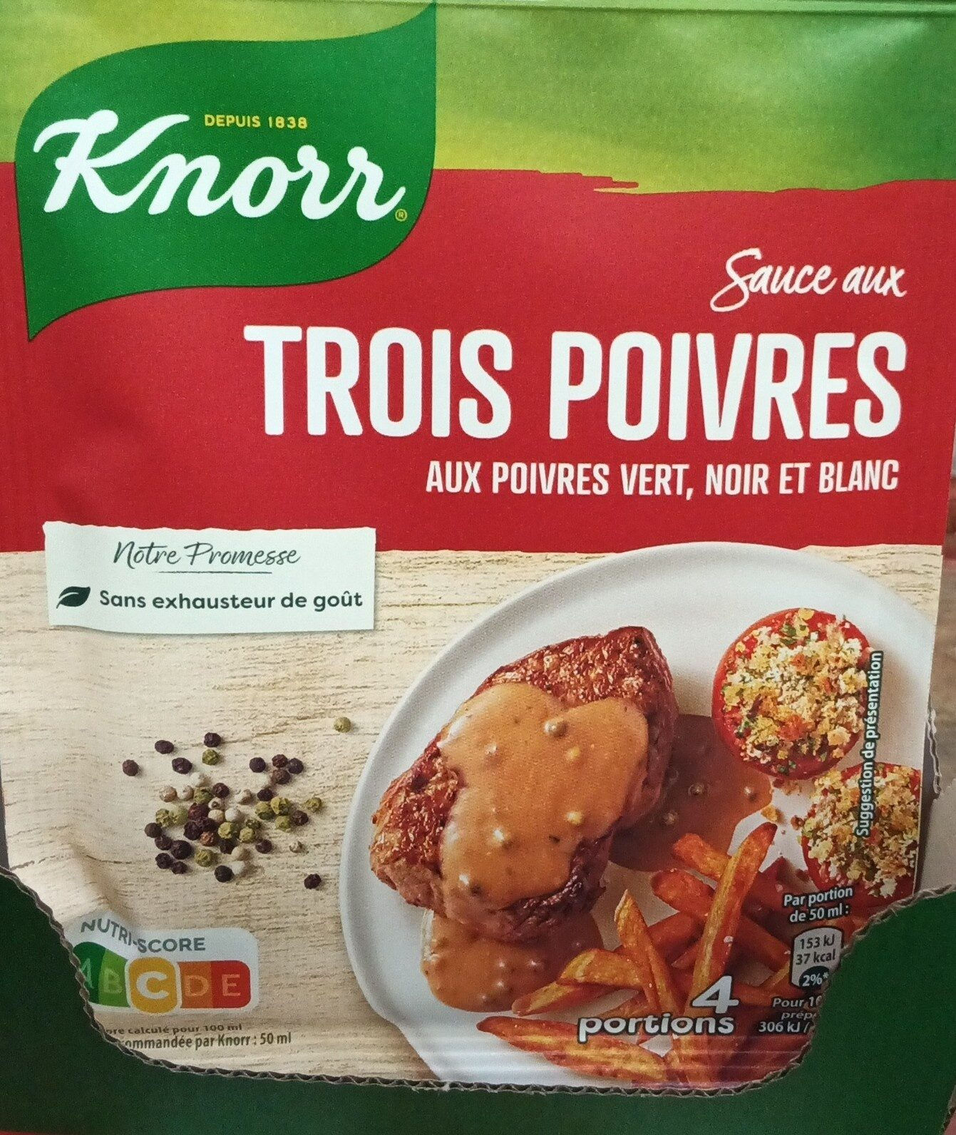 Knorr Sauce Déshydratée Poivres Vert Noir et Blanc 32g – 32 g