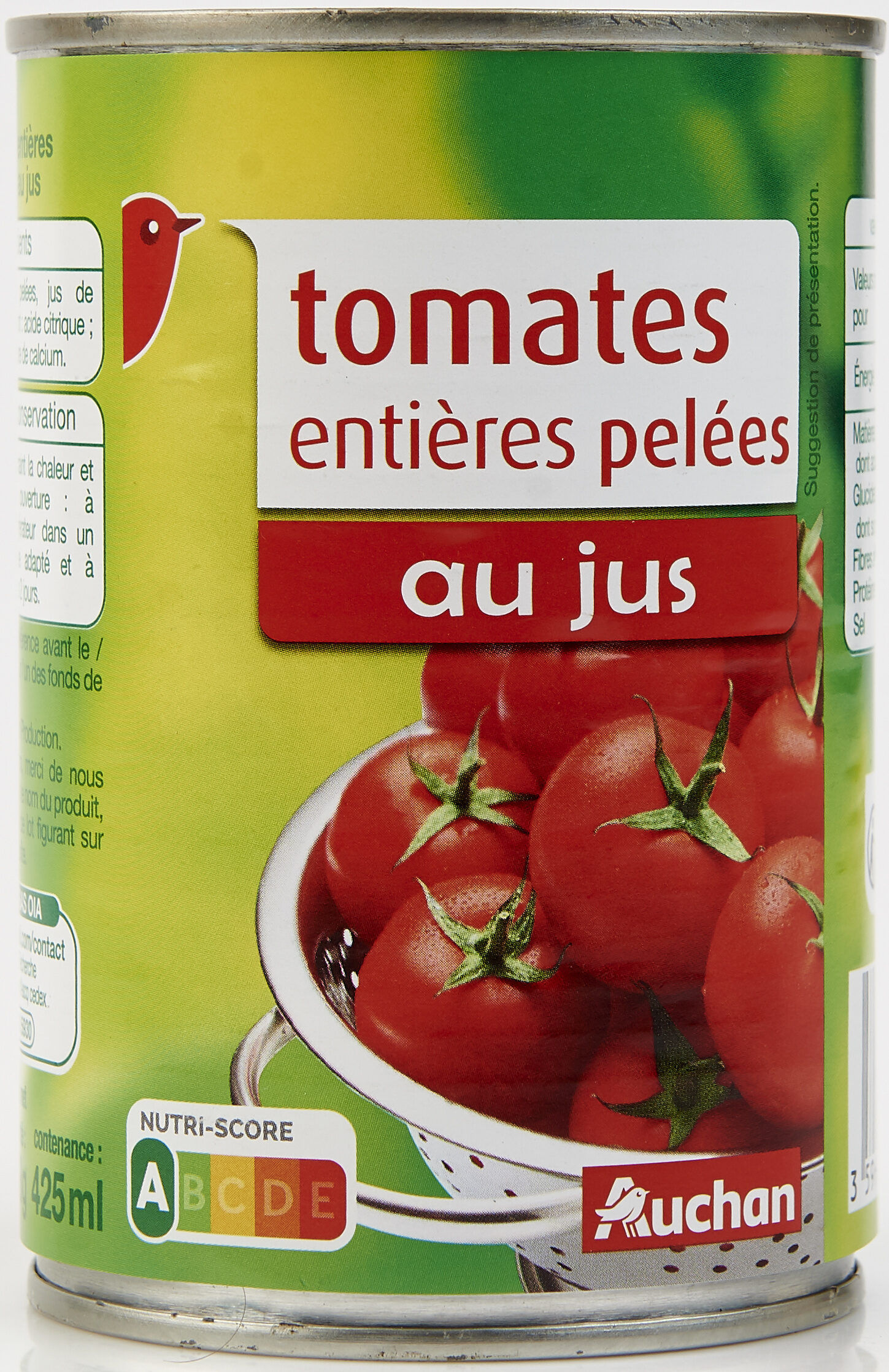 Tomates entieres pelees au jus – 0.24 kg