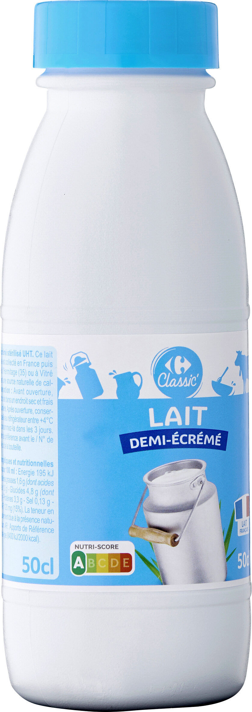 Lait demi-écrémé stérilisé U.H.T – 50 cl