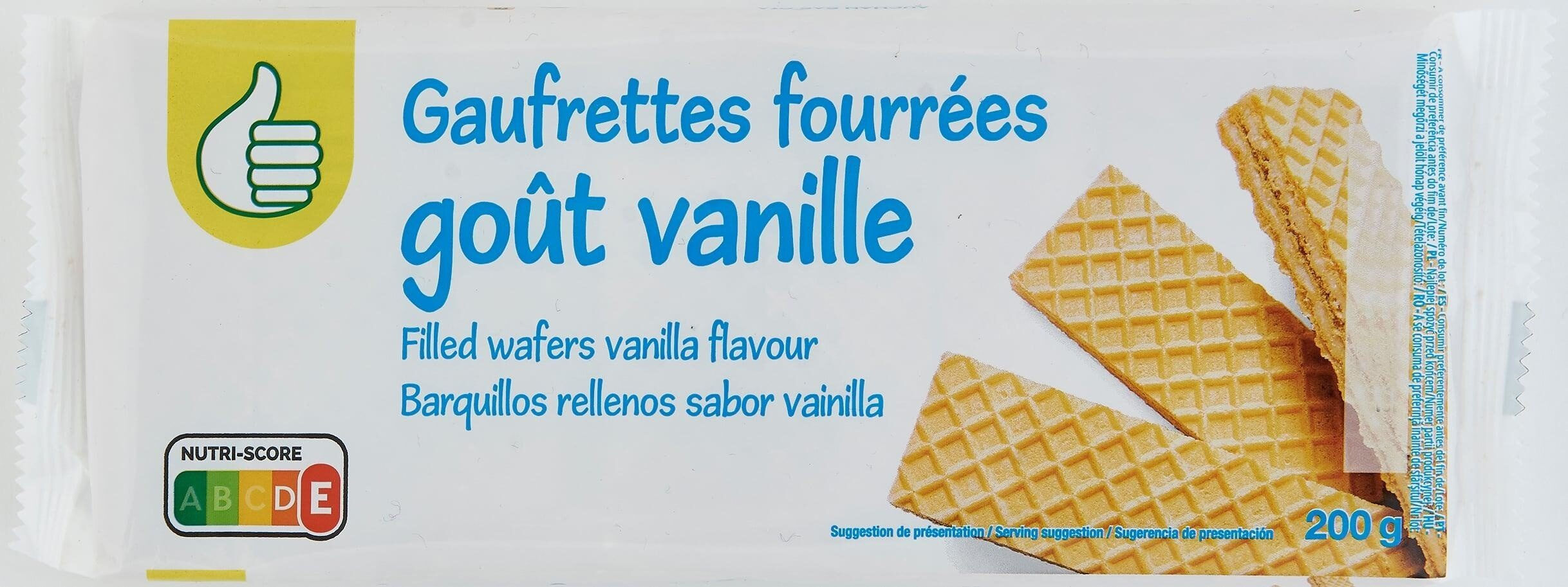 Gaufrettes fourrées goût vanille – 0.2 kg
