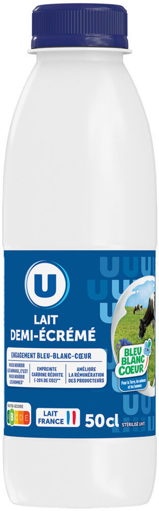 Lait UHT 1/2 écrémé Bleu Blanc Coeur – 50 cl