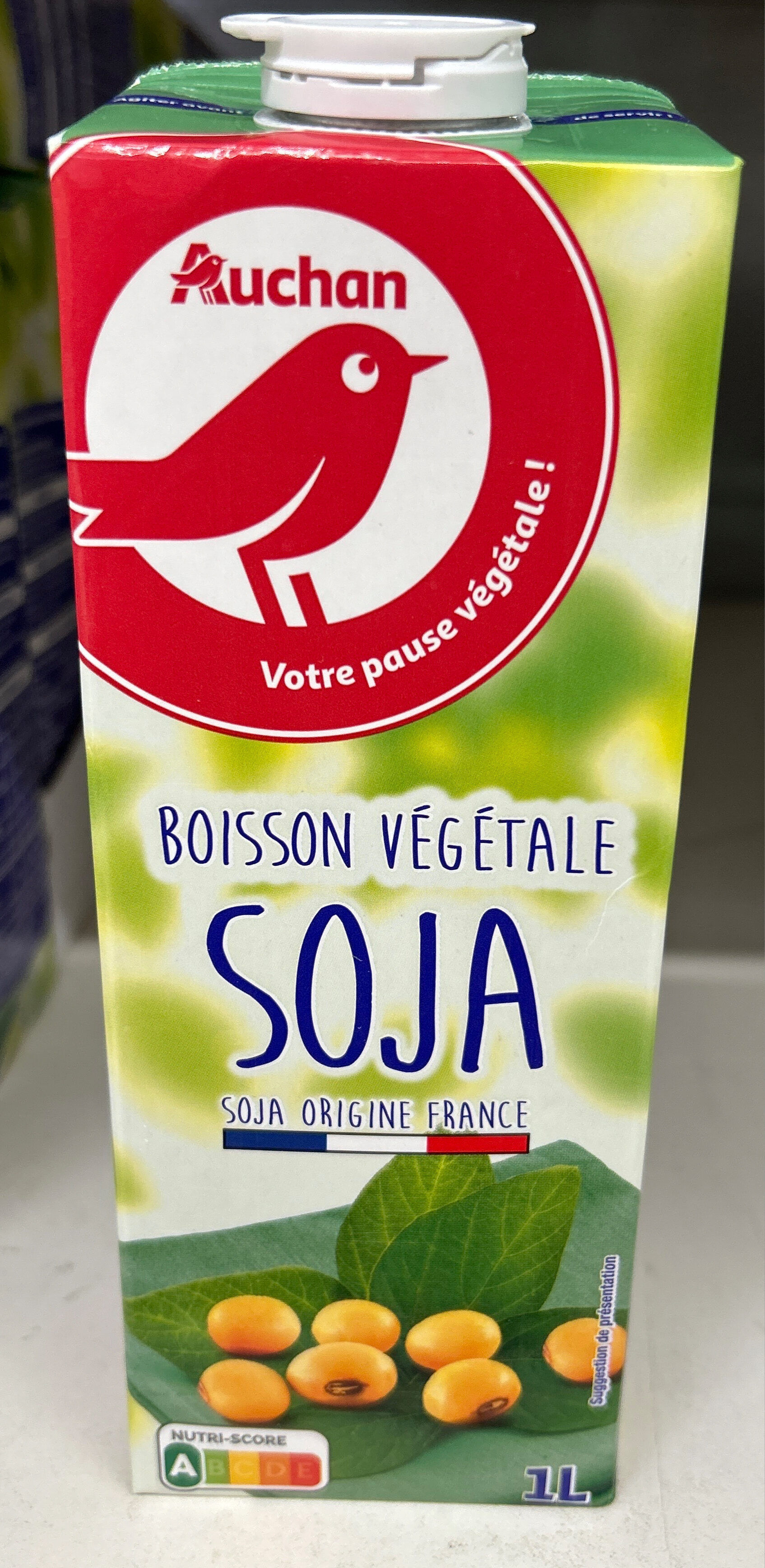 Sojapicto : Soja origine FrancePicto : Agiter avant de servirPicto : Auchan Votr
