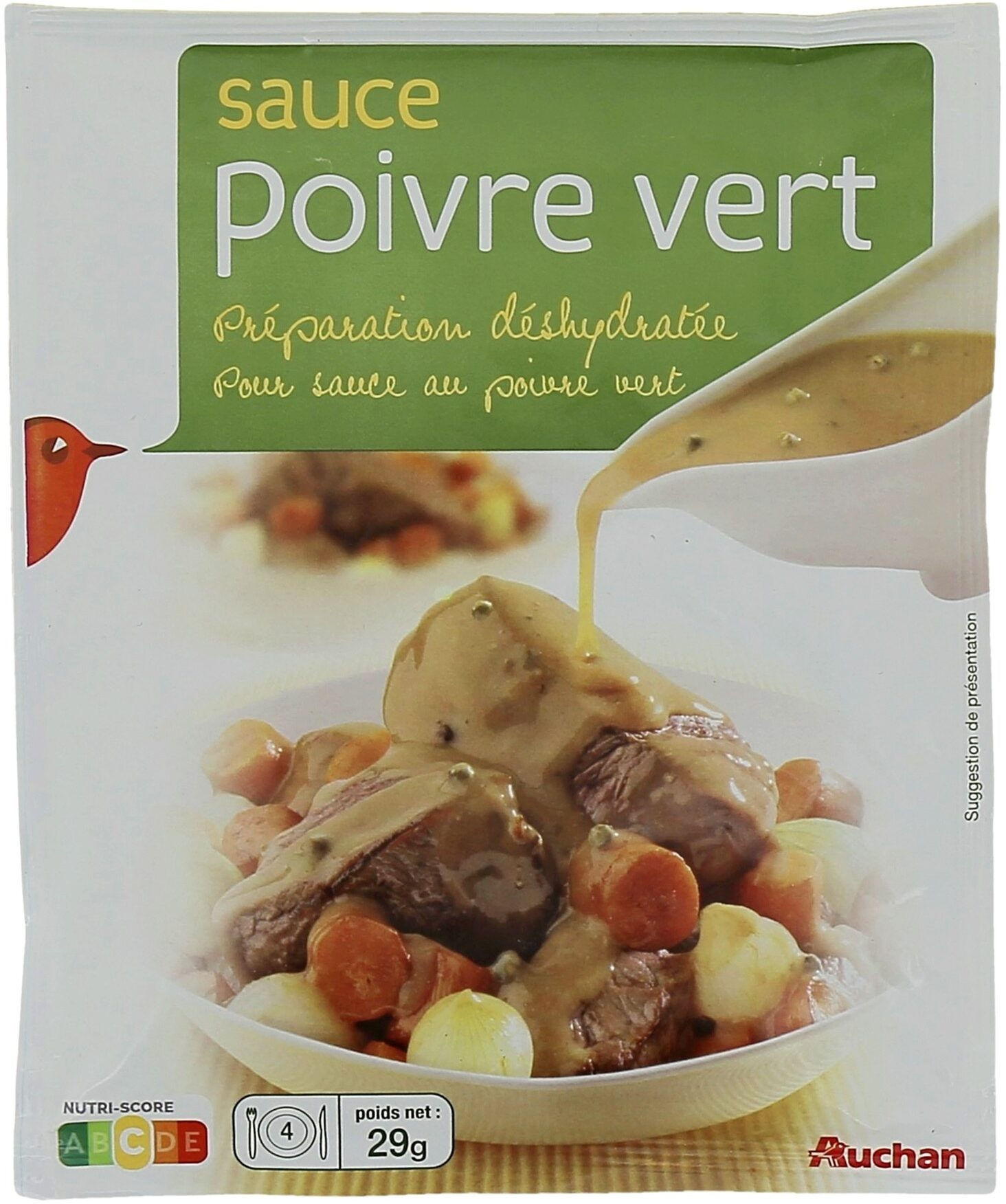 Sauce poivre vert préparation déshydratée pour sauce au poivre vert – 0.029 kg