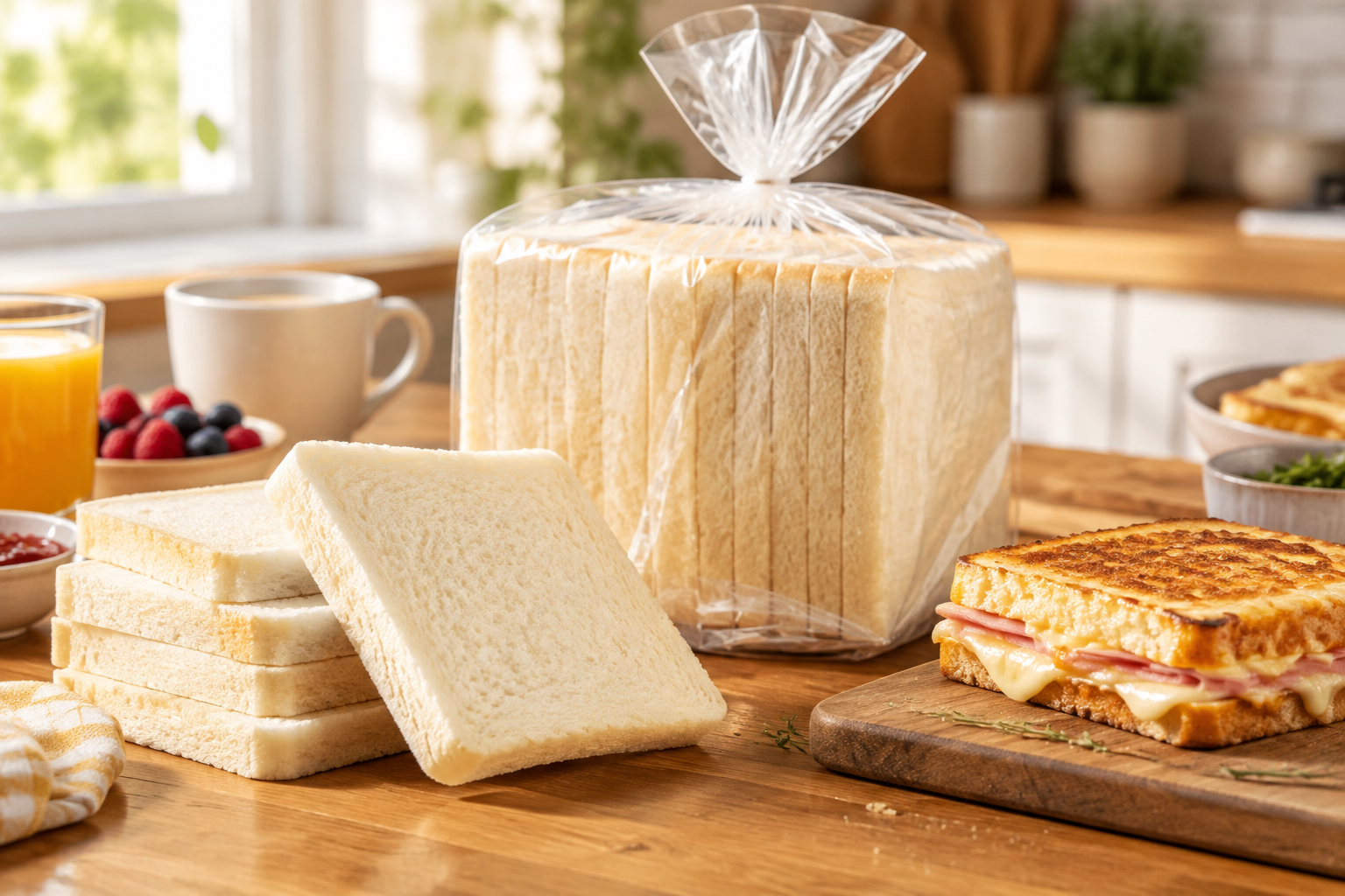 Pain de mie 100% mie nature sans croûte grandes tranches - 500 g