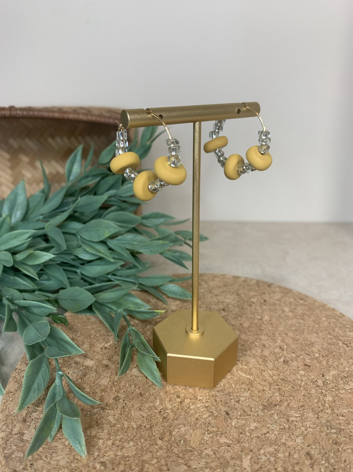 Mustard & Translucent Hoops