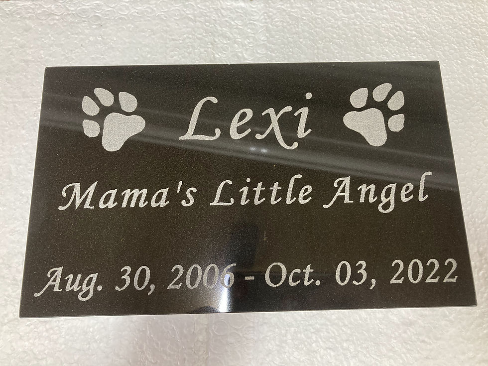 Thumbnail: Etched Pet Memorial Black Granite Stone 6" x 10" x 2"