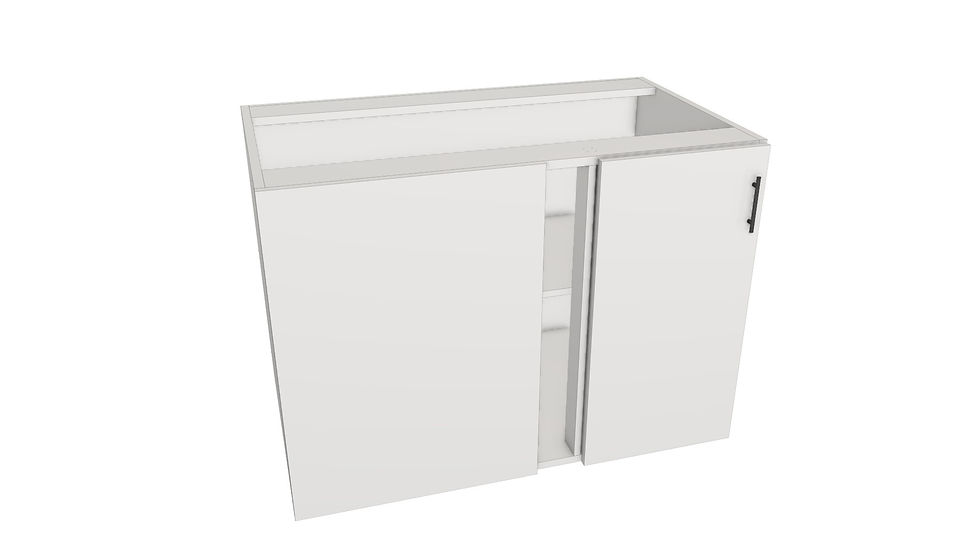 Thumbnail: 42" Blind Corner Cabinet - High Gloss White - Flat Door