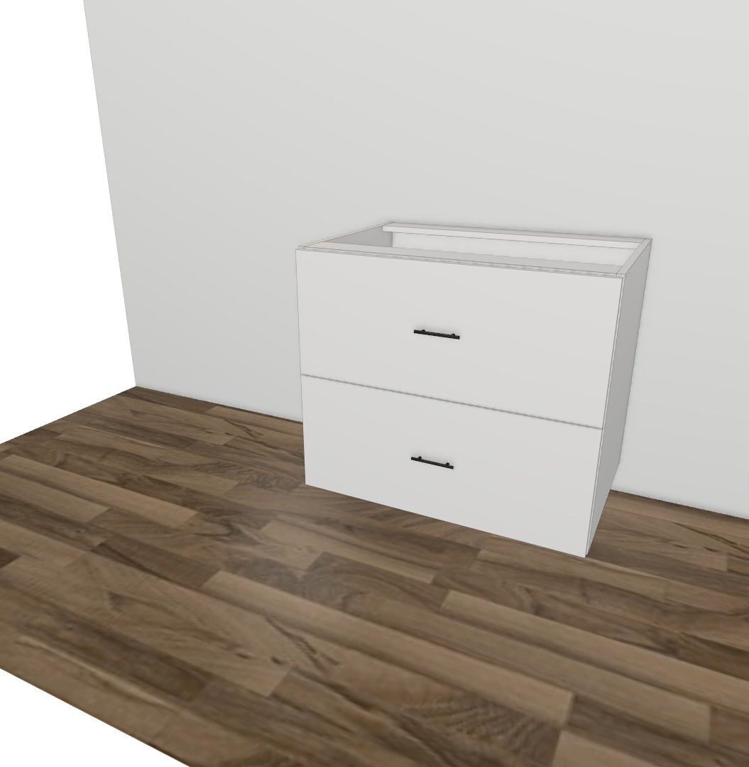 33"W Based Cabinet - High Gloss White Flat Door