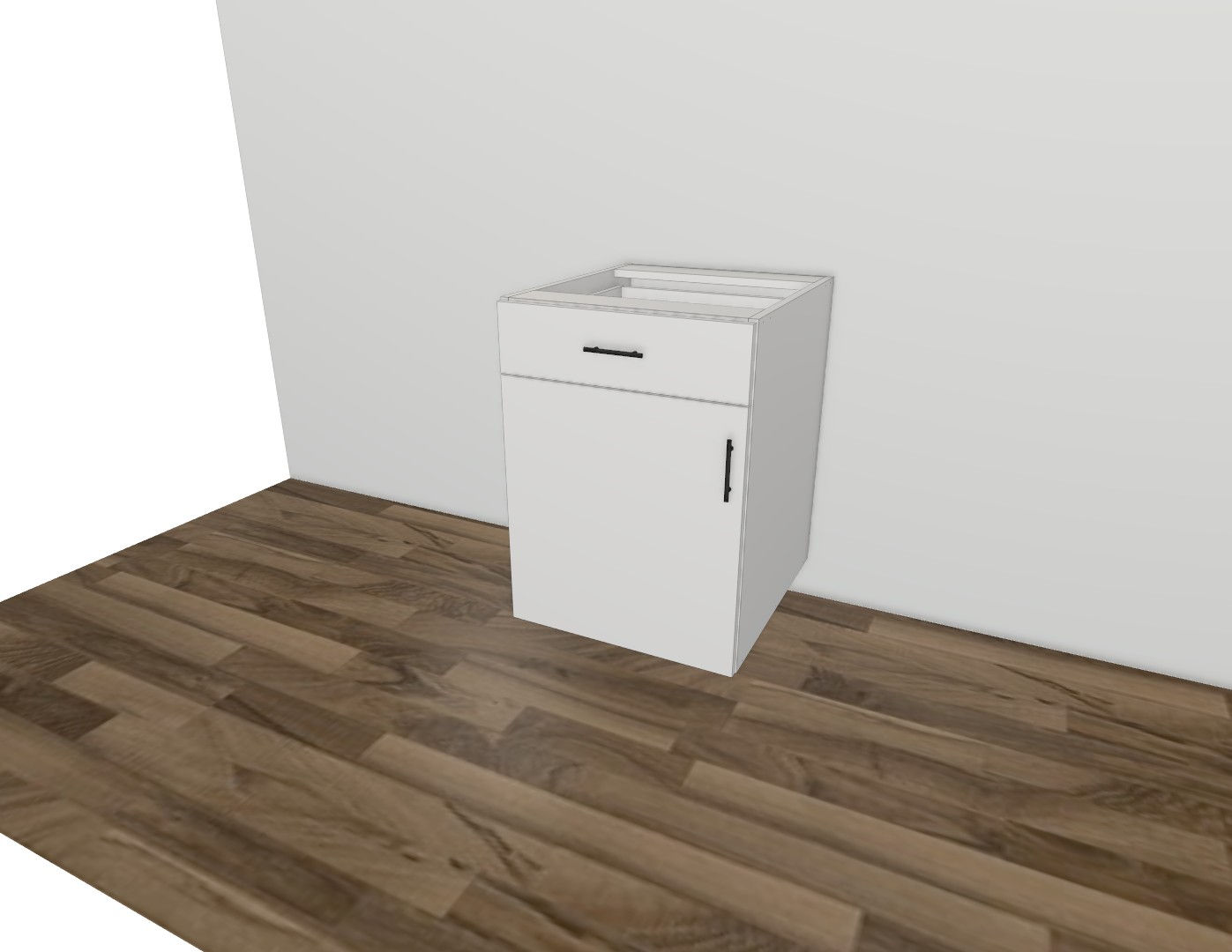 21"W Based Cabinet - High Gloss White Flat Door