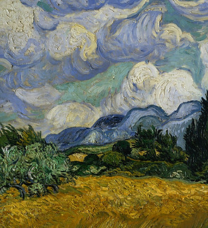 Wheat Field with Cypresses