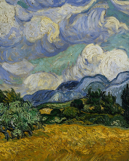 Wheat Field with Cypresses