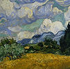 Wheat Field with Cypresses