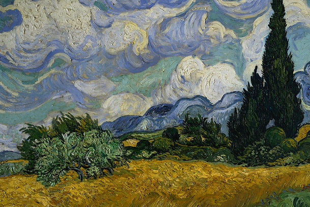 Wheat Field with Cypresses