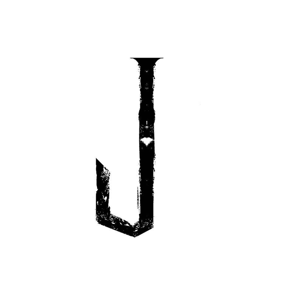 Lettre "J" dessinée dans la typographie Arboris