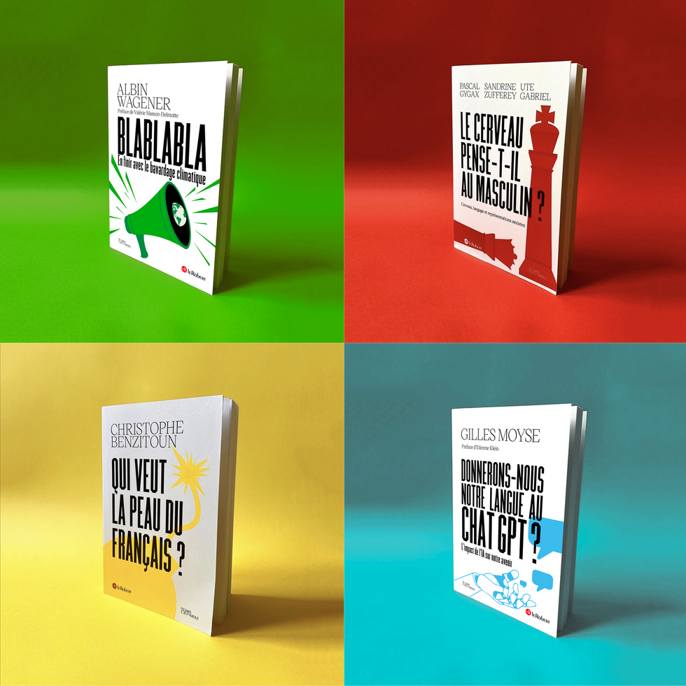 Présentation des quatre titres ensembles sur une même page.