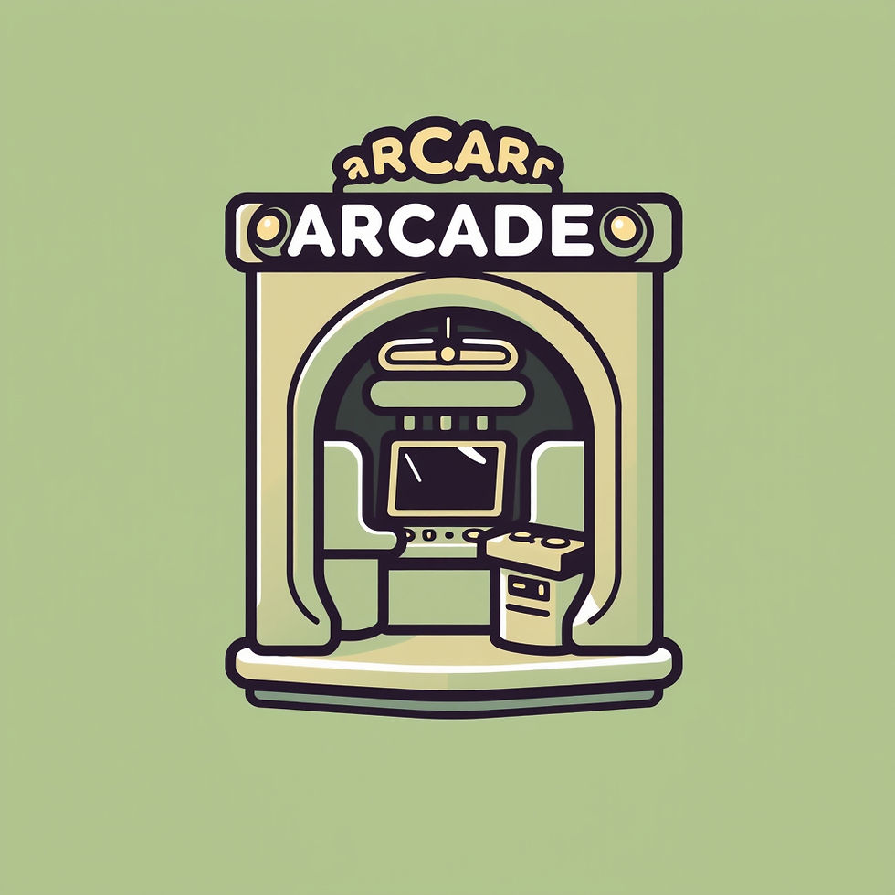 create a logo of arcades matching my sites theme_style, colours are sage green and beige.j
