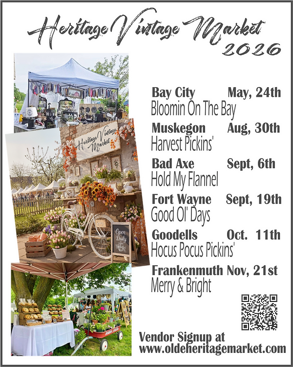 Sunday @ The Market, Sunday At The Market, This And That Market, This & That Market, Jackson Michigan, Chelsea Michigan, Belleville Michigan, Fowlerville Michigan, Mason Michigan, Kent Michigan, Maumee Ohio, Dearborn Mi, Ionia MI, Toledo Ohio, The Vintage Market llc, Wicked Pickins, find shabby chic, vintage, antiques, bohemian goods, jewelry, rusty treasures, barn salvage, furniture, home decor, kitchenware, candles, gypsy couture, upscale handmade items, clothing, garden decor, delicious local food, live music, LUCKY JUNKIN’, A VINTAGE-INSPIRED, FLEA-MARKET STYLE, UPSCALE Shopping Experience, Slow Down Summer, Ouellette Events LLC, Beth Ouellette Goodells County Park, 8264 County Park Dr, Goodells Michigan, Zip Code 48027, August 15th 2026