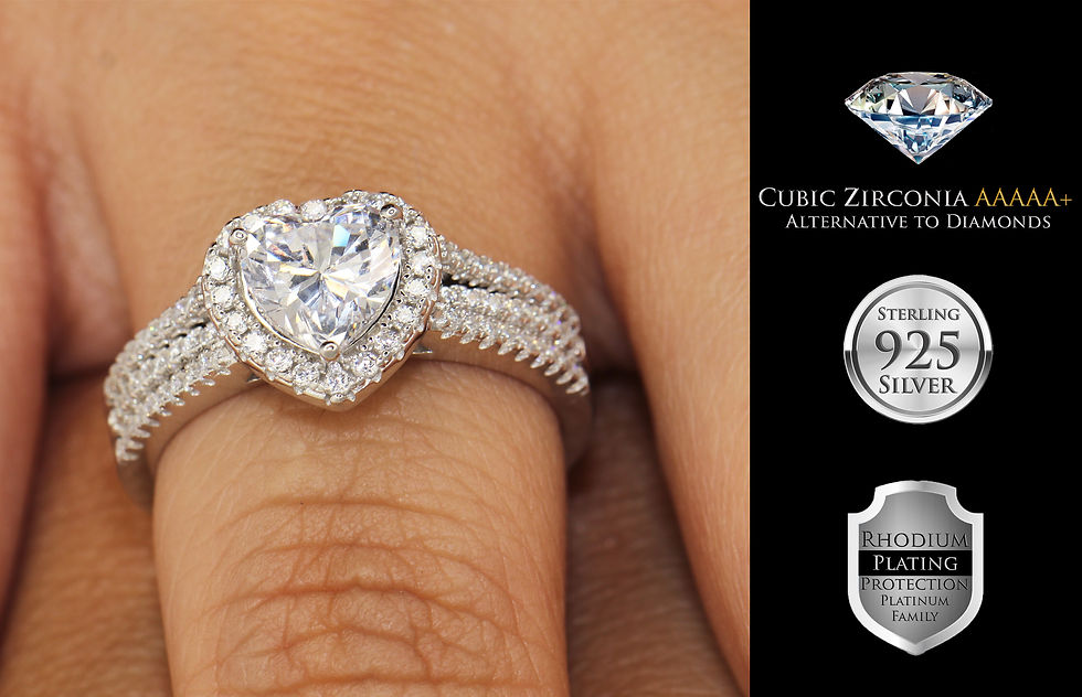 Thumbnail: Engagement Ring Set 𝑨𝒏𝒅𝒓𝒆𝑨𝒏𝒈𝒆𝒍® Silver 925 Rhodium Plated
