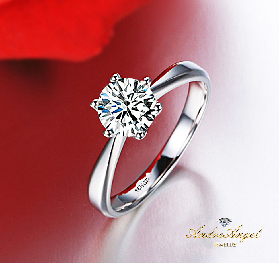 Thumbnail: 𝑨𝒏𝒅𝒓𝒆𝑨𝒏𝒈𝒆𝒍® Solitaire Promise Ring Silver 925 Cubic Zirconia 5A+ A16