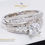 Thumbnail: 𝑨𝒏𝒅𝒓𝒆𝑨𝒏𝒈𝒆𝒍® Princess-Cut Bridal Ring Set Silver 925 Cubic Zirc