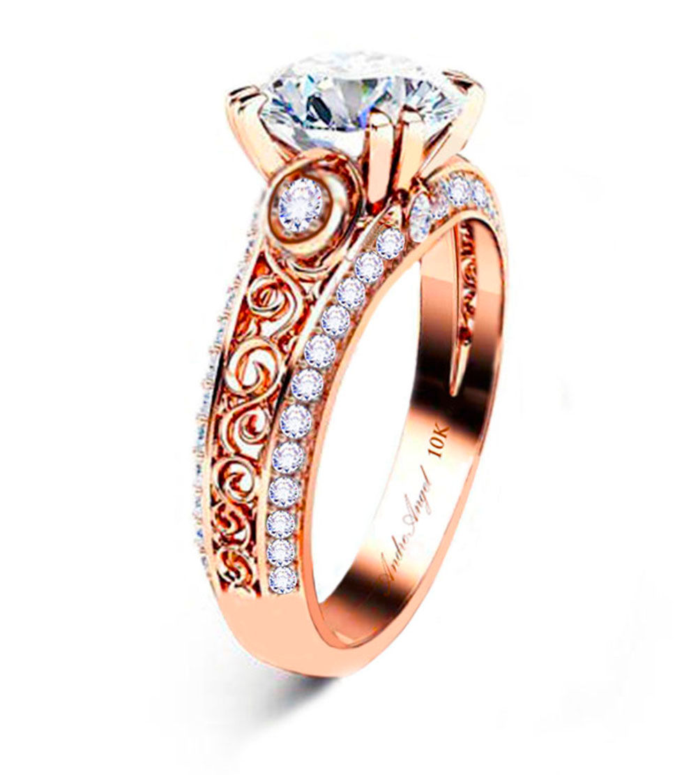 Engagement Ring 𝑨𝒏𝒅𝒓𝒆𝑨𝒏𝒈𝒆𝒍® MYLENE Rose Gold 10K