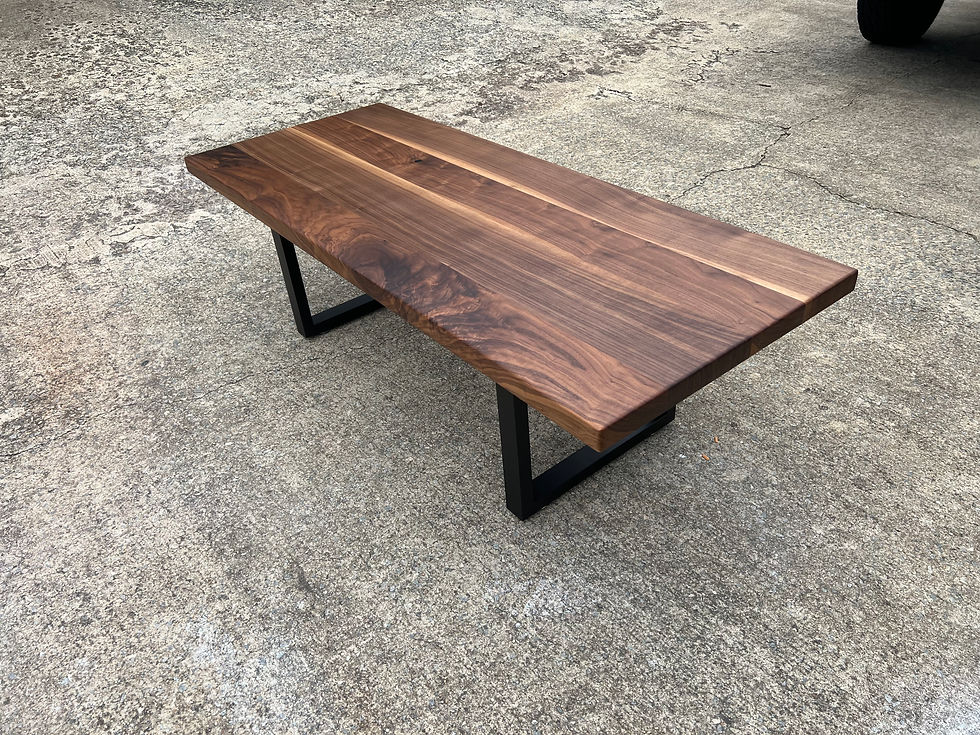 Coffee table walnut metal u legs
