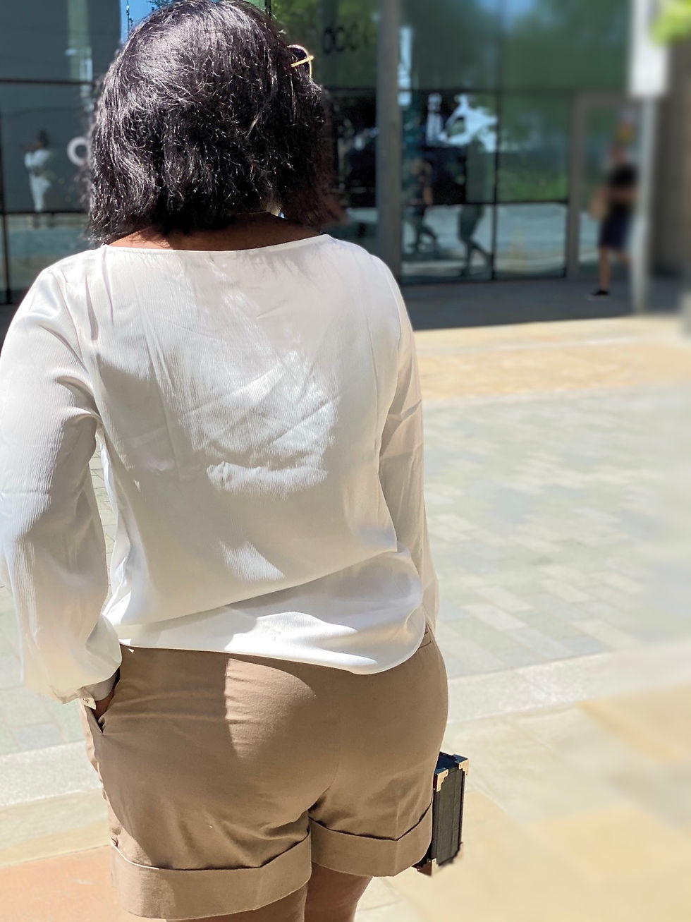 Lady showing her back