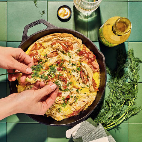 Tarte chiffonnée au prosciutto