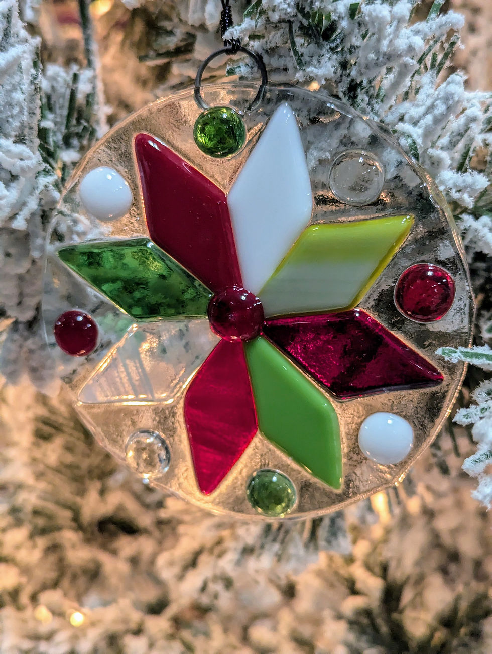 Thumbnail: Holiday Snowflake Glass Ornament