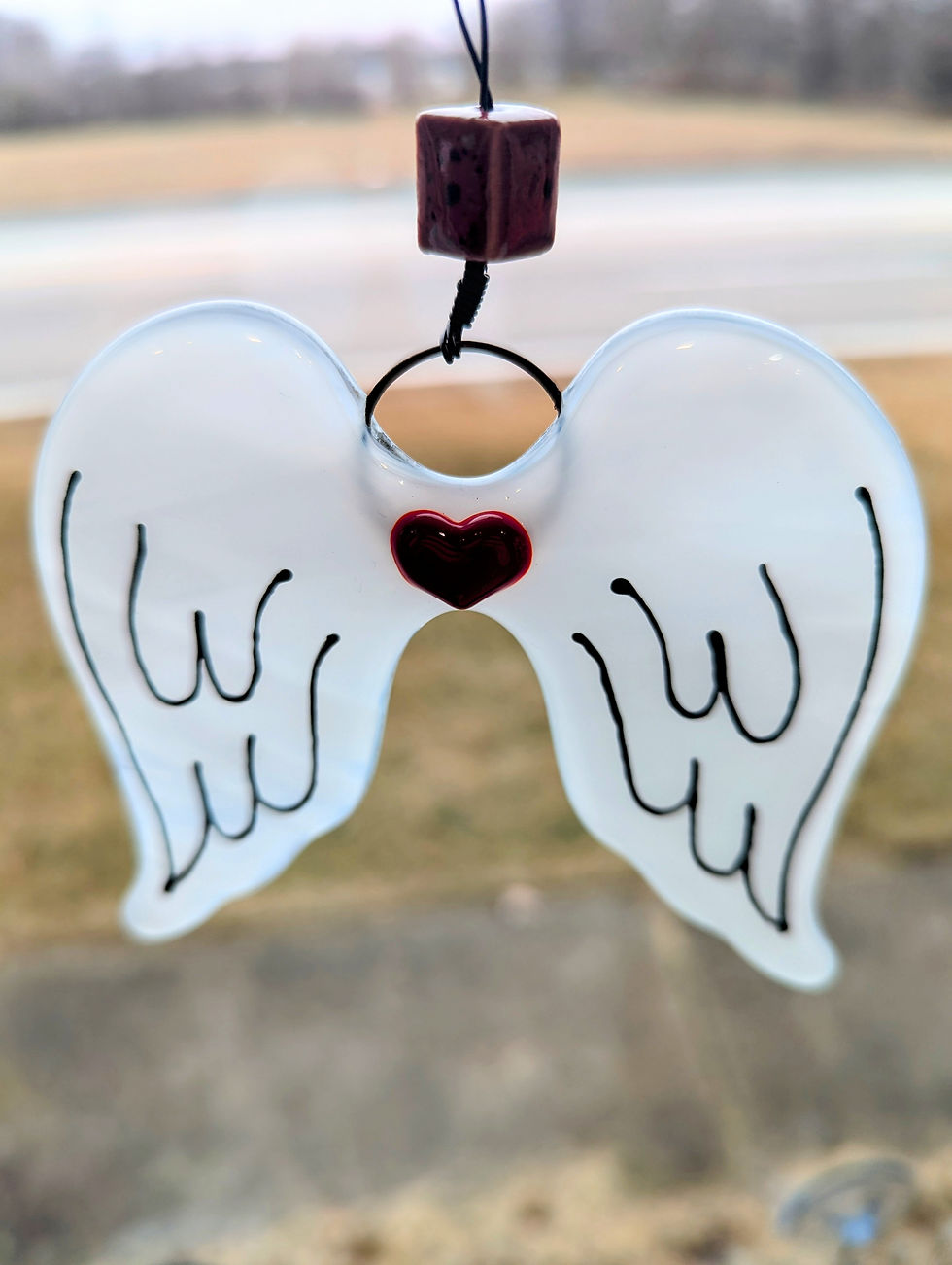 Thumbnail: Angel Wings Glass Suncatcher