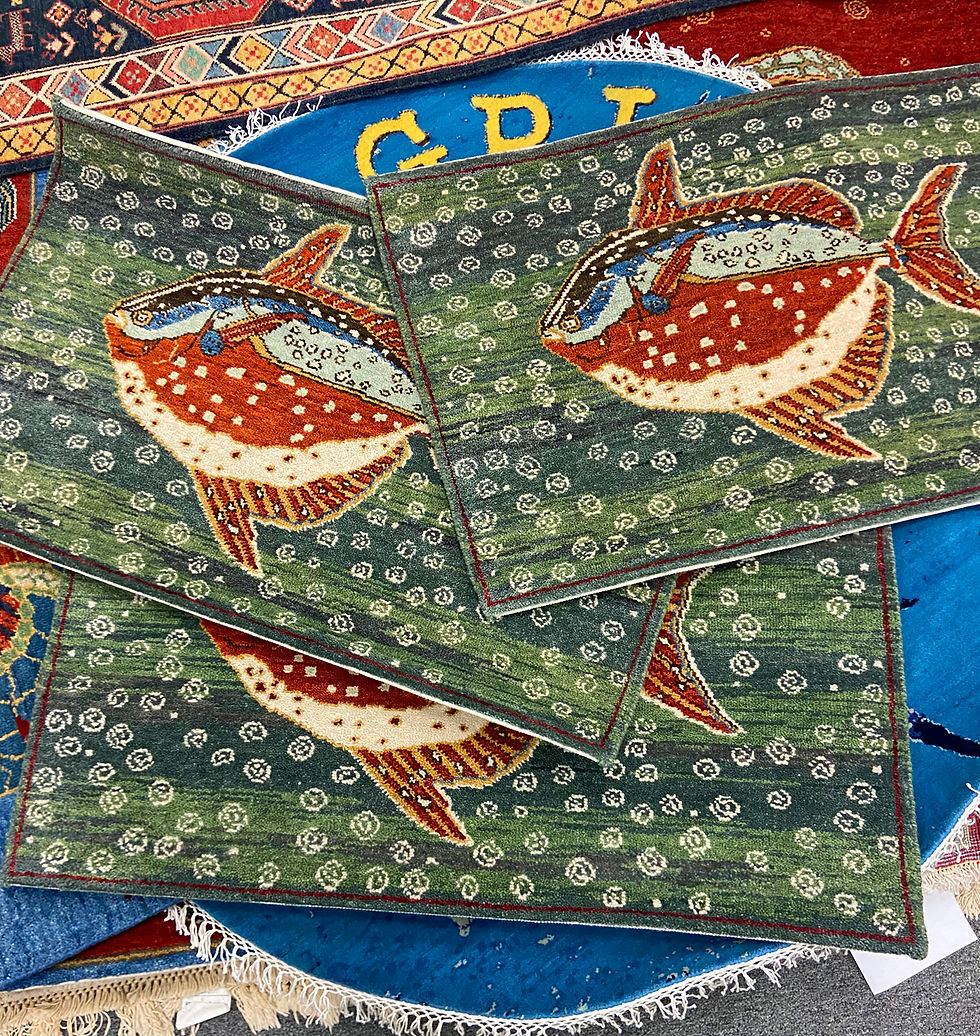 Custom woven 2' x 3' "Angel Fish" mats