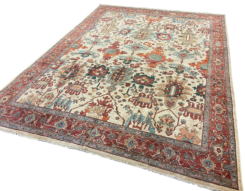 Thumbnail: 8'11" x 11'9" Gandhara Serapi Carpet Design TB-04