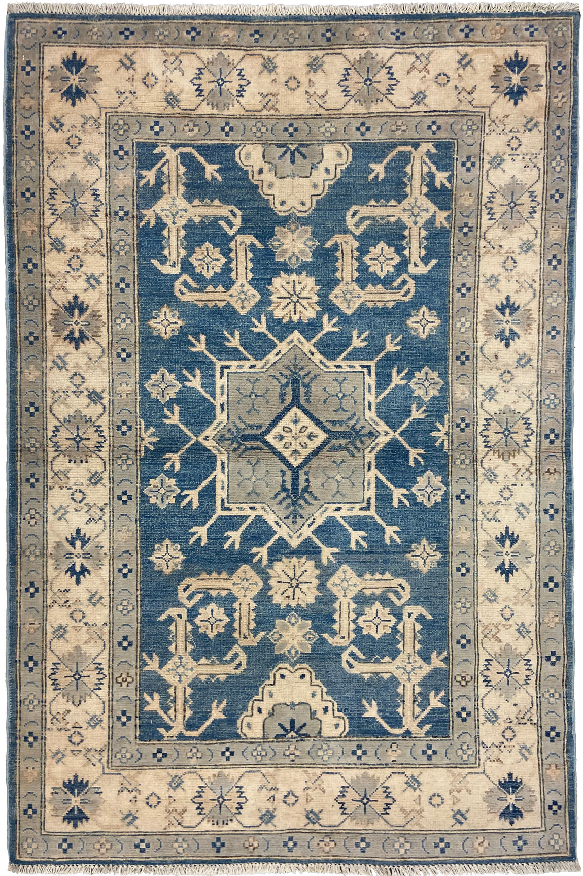 3'10" x 5'9" Whitewash Kazak Rug