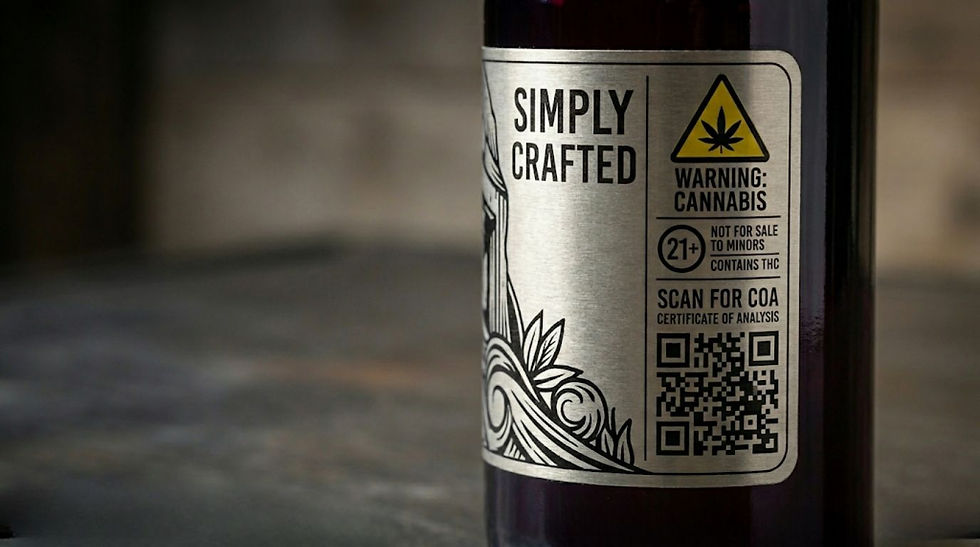A close-up of your packaging showing the MN OCM mandatory symbols and the QR code that links to the COA (Certificate of Analysis).
