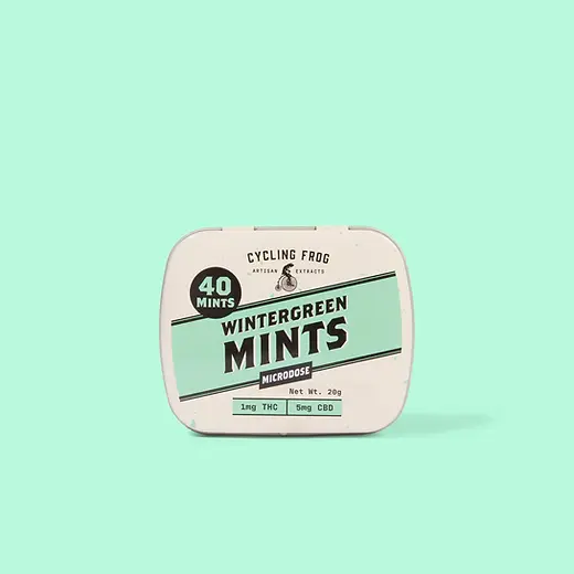 Wintergreen THC Mints | 1mg THC + 5MG CBD | 40 ct | Simply Crafted