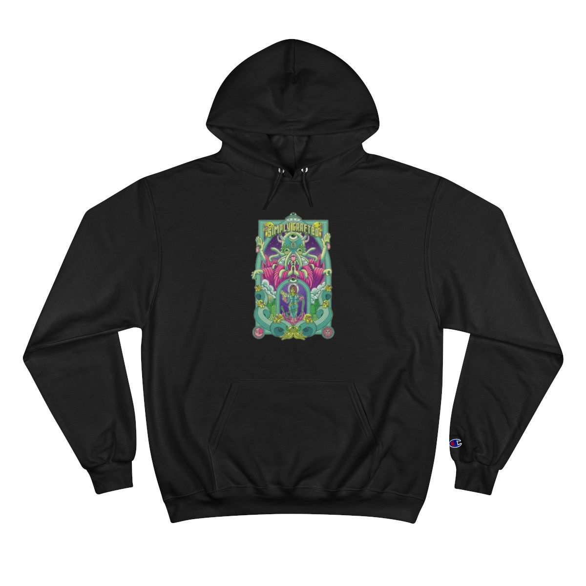Green Era Champion Hoodie by Chuck U