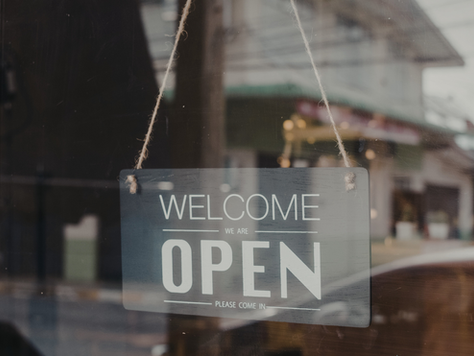 open sign on door
