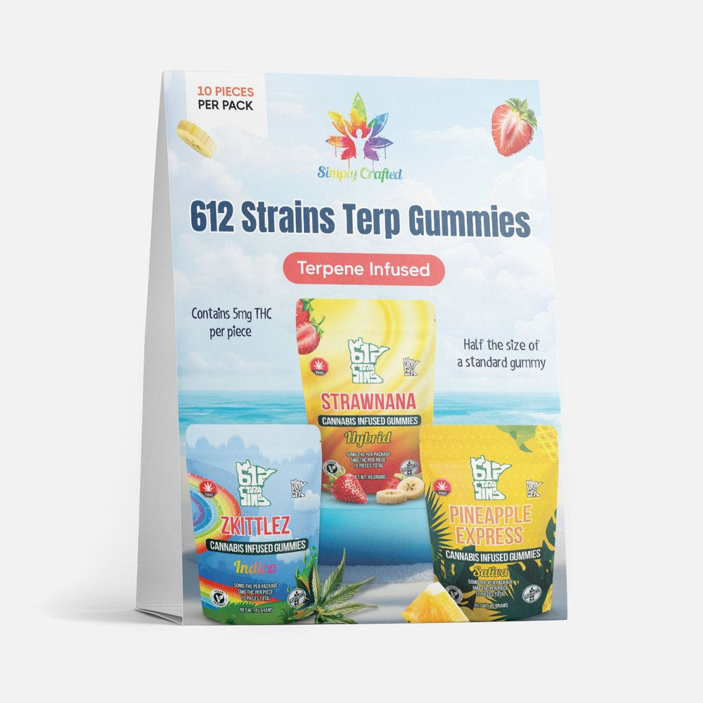 612 Strains Gummies Table Tent