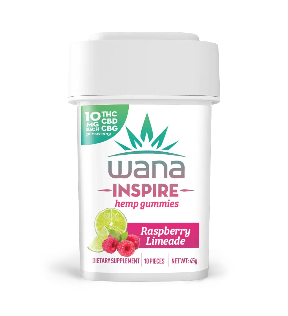 WANA Inspire: Raspberry Limeade Gummies | 100mg THC