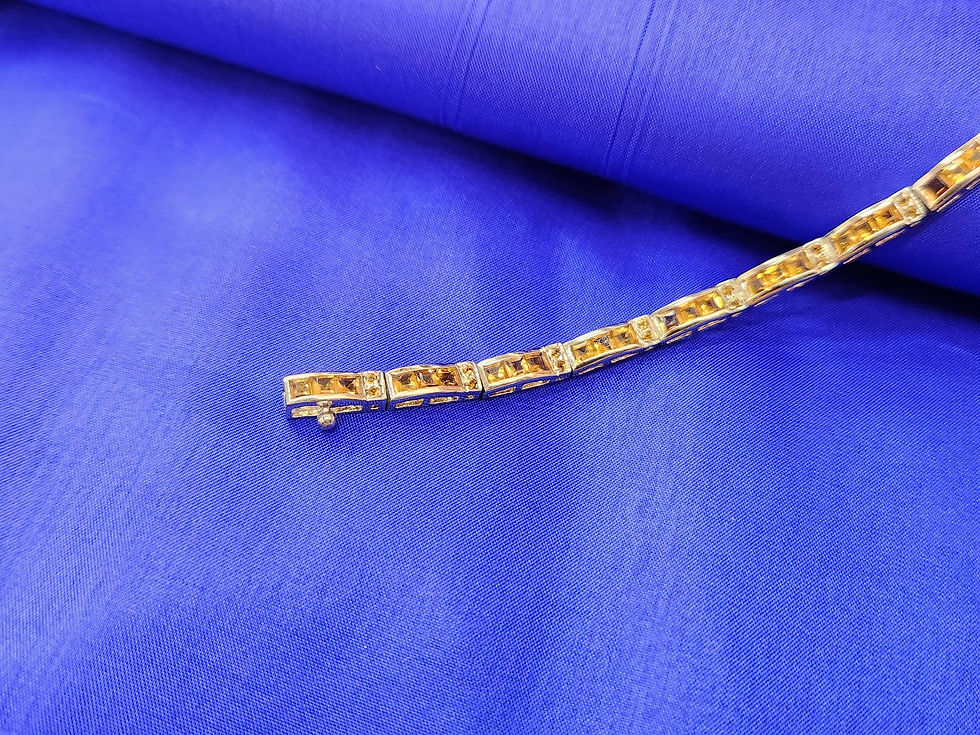 Thumbnail: Silver Yellow Sapphire Stone Bracelet