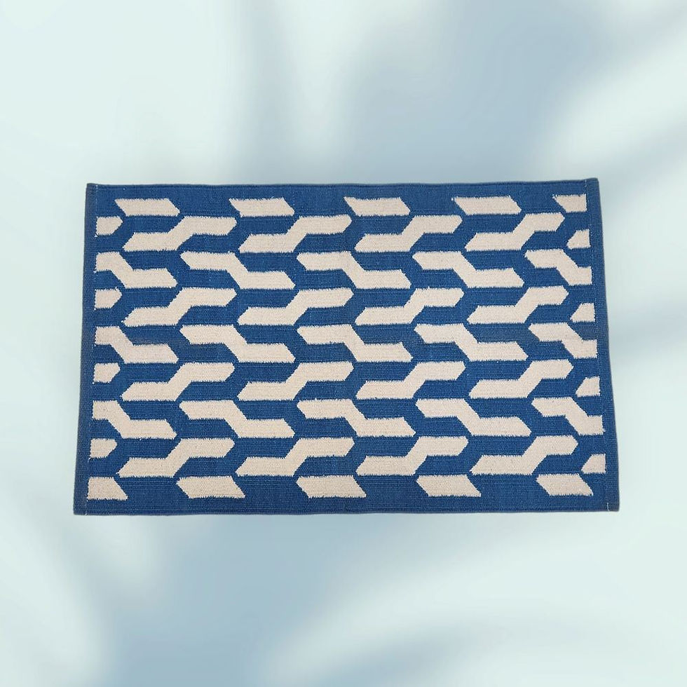 Thumbnail: Handloom durrie / Kilim/ Designer durrie Geometric