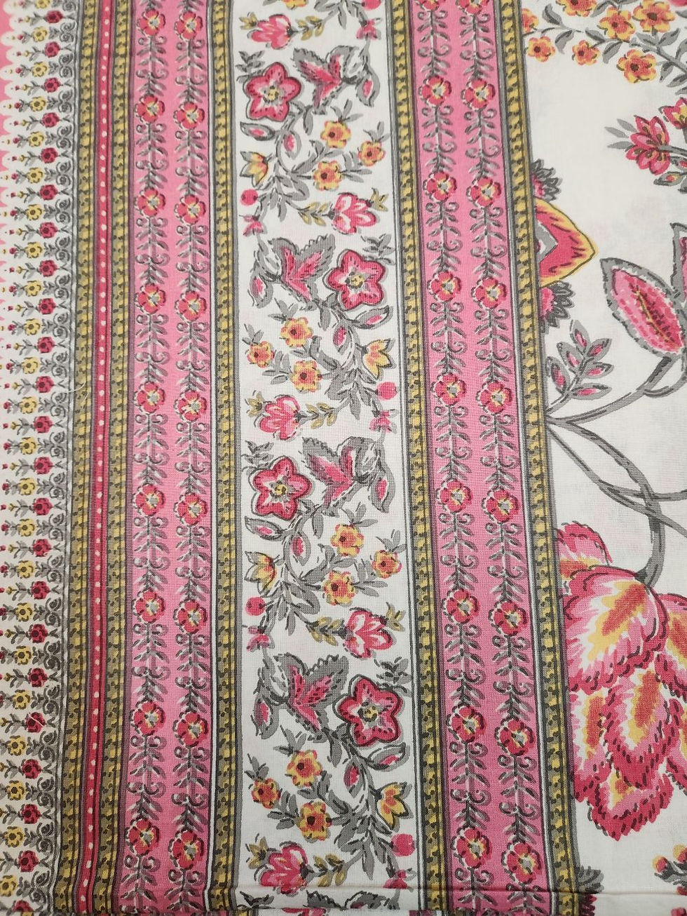 Thumbnail: Pink Floral Pure Cotton Double Bedsheet