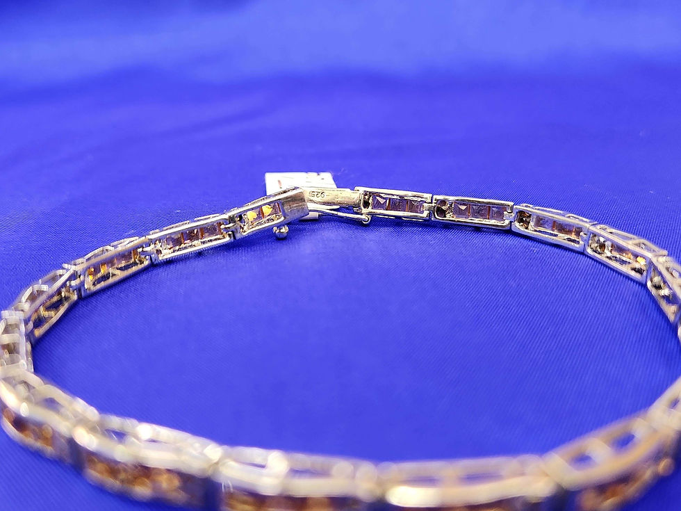 Thumbnail: Silver Yellow Sapphire Stone Bracelet