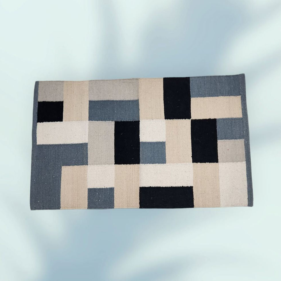 Thumbnail: Handloom durrie / Kilim/ Designer durrie Geometric