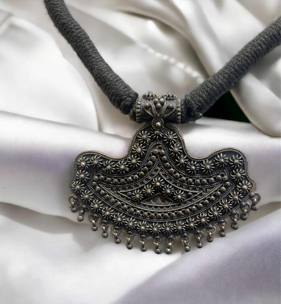 Sterling Silver Tribal Necklace Ghungri