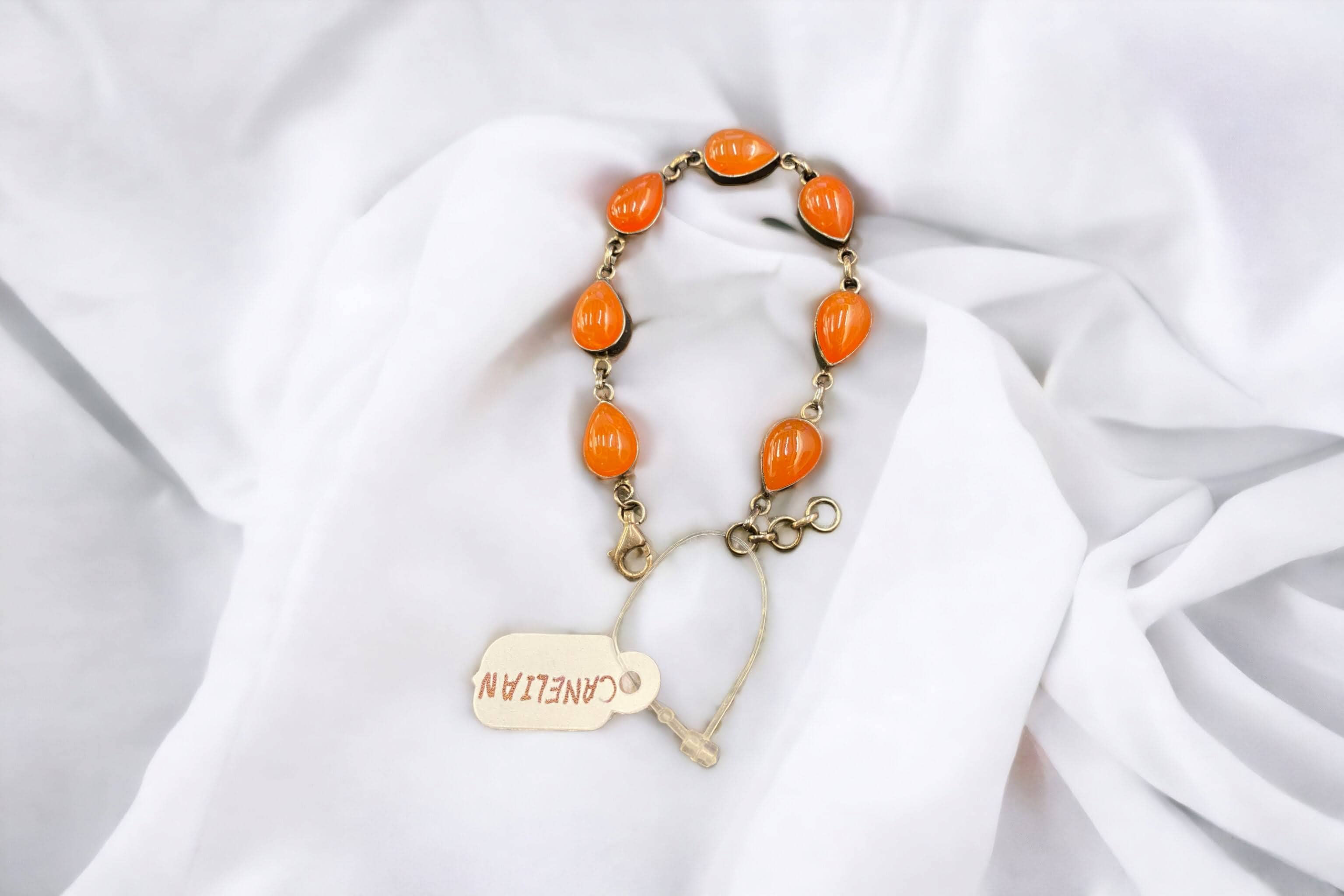 Silver carnelian stone bracelet