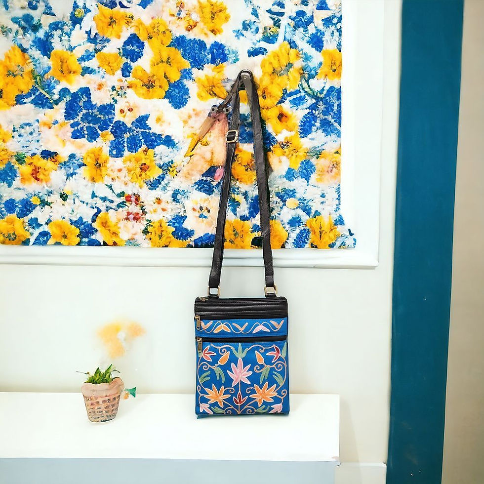 Kashmiri Embroidered Leather Sling Bag
