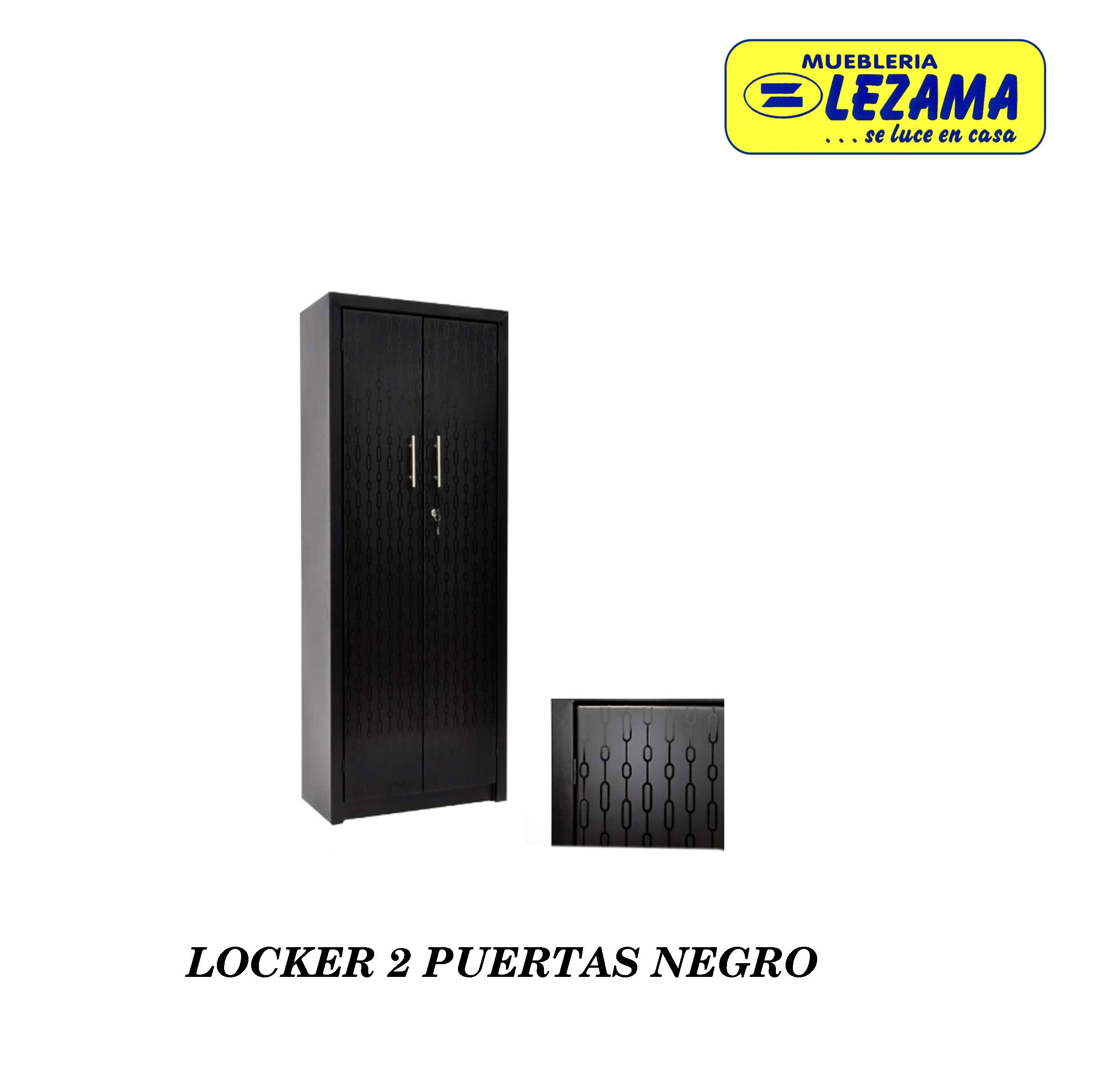LOCKER MUEBLEMEX 2 PUERTAS NEGRO